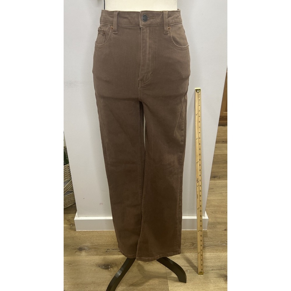 Motel Rocks Wide Leg High Rise Jean Size S Brown Color